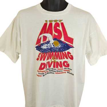 Vintage MSL Swimming & Diving T Shirt Vintage 90s 