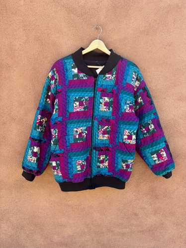 Quilted Bomber with Floral Panels - image 1