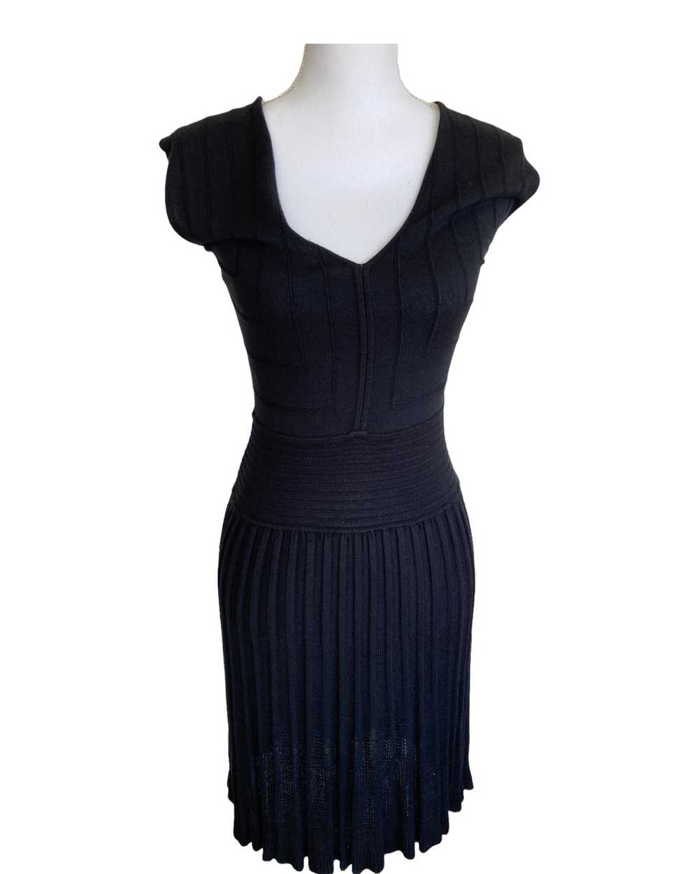 Max Studio Black Stretch Cap Sleeve Dress, S - image 1