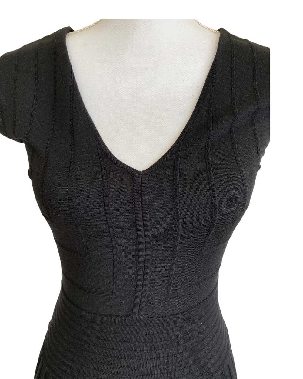 Max Studio Black Stretch Cap Sleeve Dress, S - image 2