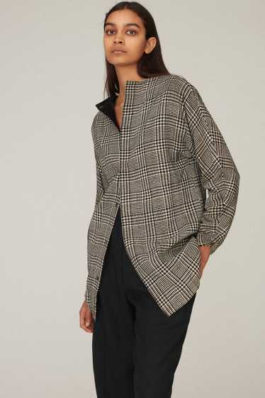 Vintage Saks Glen Check Leather Coat