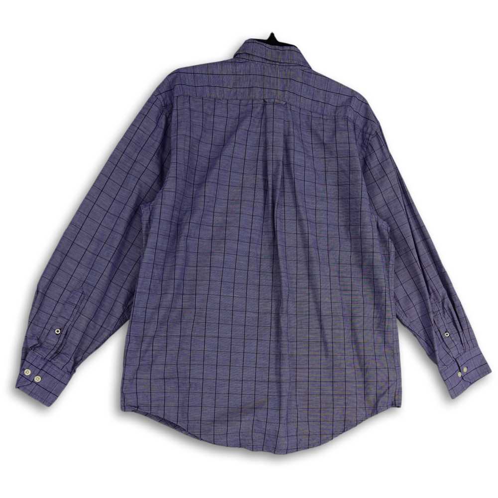 IZOD NWT Mens Blue Check Long Sleeve Collared Fro… - image 2