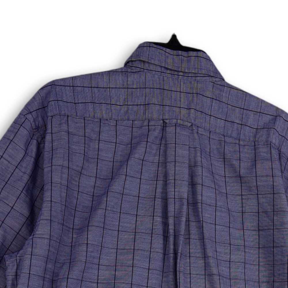 IZOD NWT Mens Blue Check Long Sleeve Collared Fro… - image 4