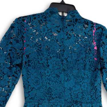 Betsey Johnson Womens Blue Floral Lace Long Sleev… - image 1