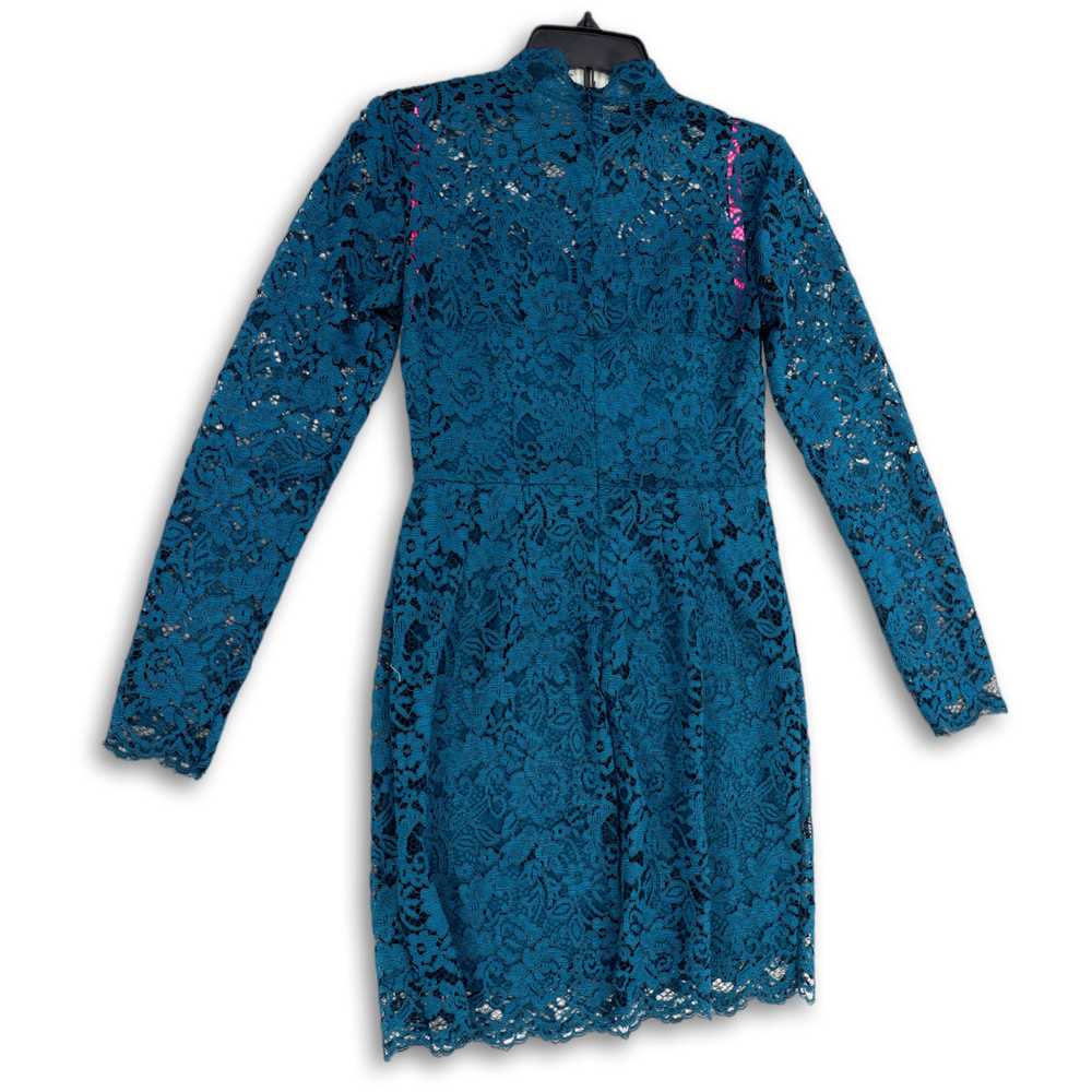 Betsey Johnson Womens Blue Floral Lace Long Sleev… - image 3