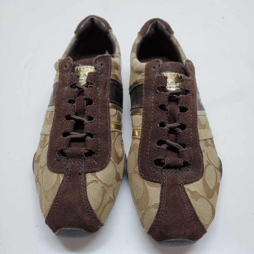 WOMENS COACH NEW YORK CANVAS PRINTED BROWN SNEAKE… - image 3