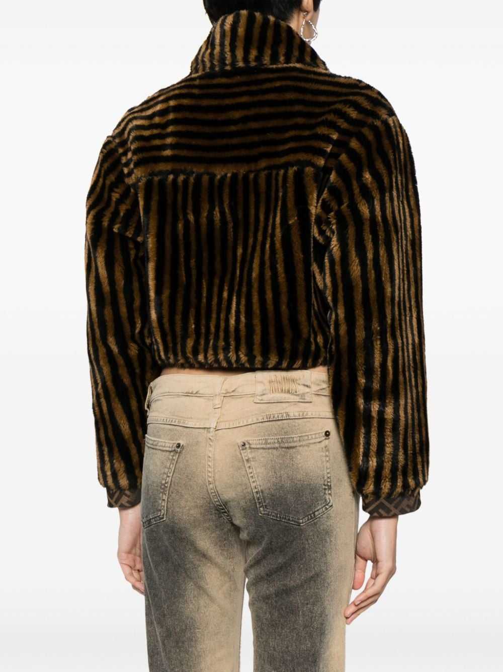 Fendi Pre-Owned Pequin-striped faux-fur jacket - … - image 4