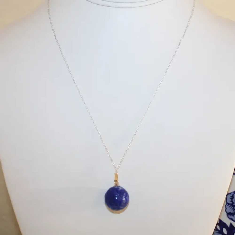 Lapis Lazuli Carved Extra Large Pendant - image 3