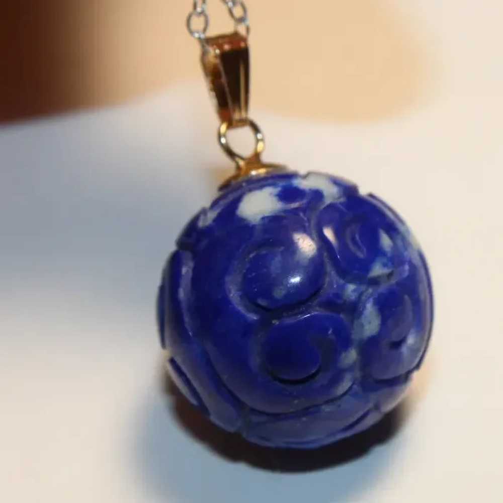 Lapis Lazuli Carved Extra Large Pendant - image 6