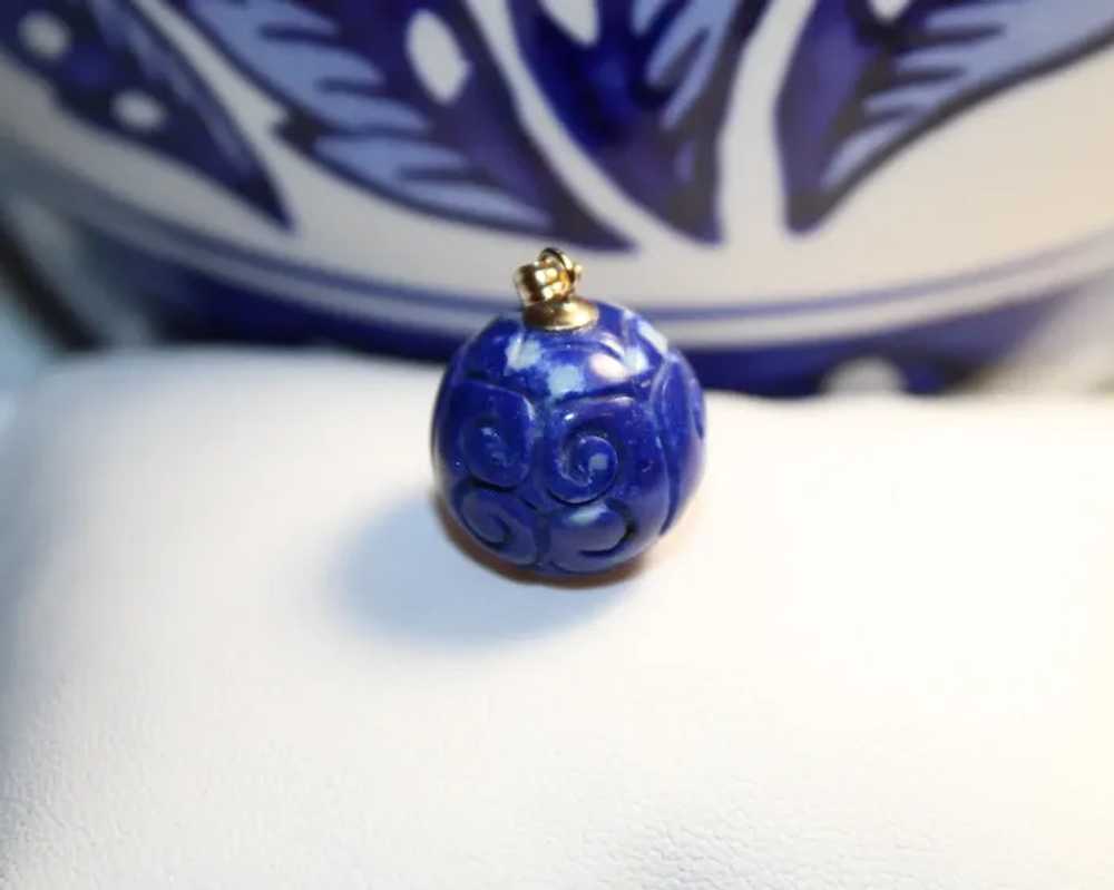 Lapis Lazuli Carved Extra Large Pendant - image 7