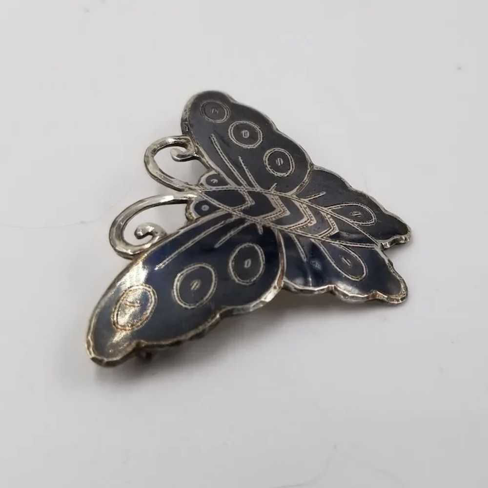 Vintage Nielloware Sterling Silver SIAM  Butterfl… - image 3