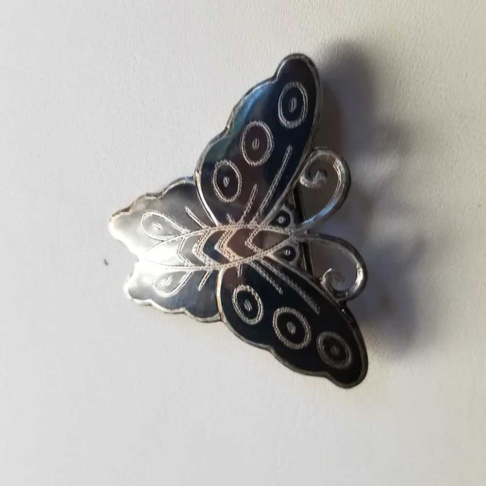 Vintage Nielloware Sterling Silver SIAM  Butterfl… - image 7