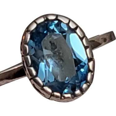 London Blue Topaz .90CT Ring in Sterling Silver