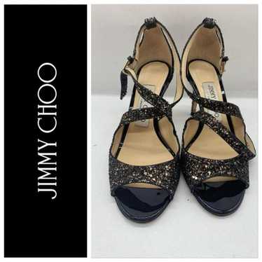 JIMMY CHOO Emily サンダル Emily 85 |Gold Glitter Fabric Sandals | JIMMY CHOO