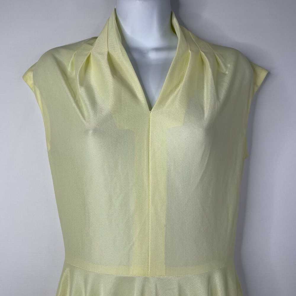 Vintage 70s Sheer Yellow Cap Sleeve Polyester Fit… - image 2