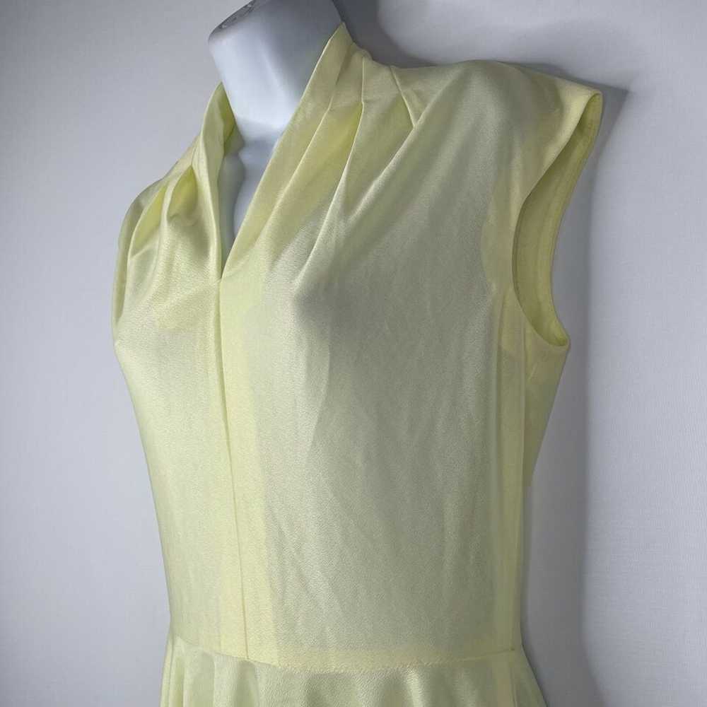 Vintage 70s Sheer Yellow Cap Sleeve Polyester Fit… - image 6