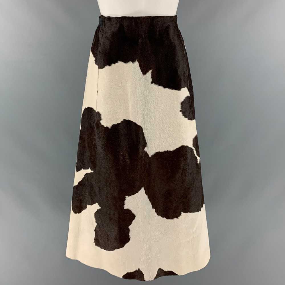 Marc Jacobs Brown Cream Calf hair Wrap Skirt - image 1