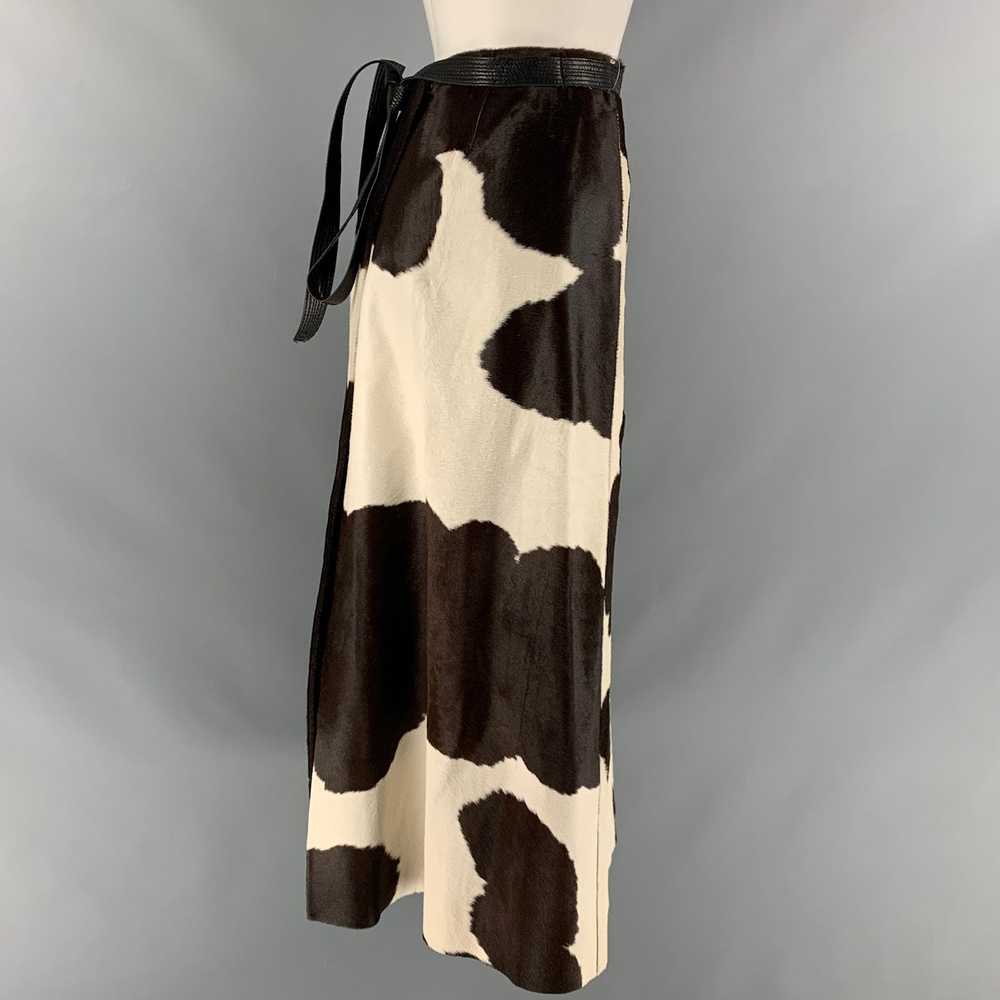 Marc Jacobs Brown Cream Calf hair Wrap Skirt - image 2