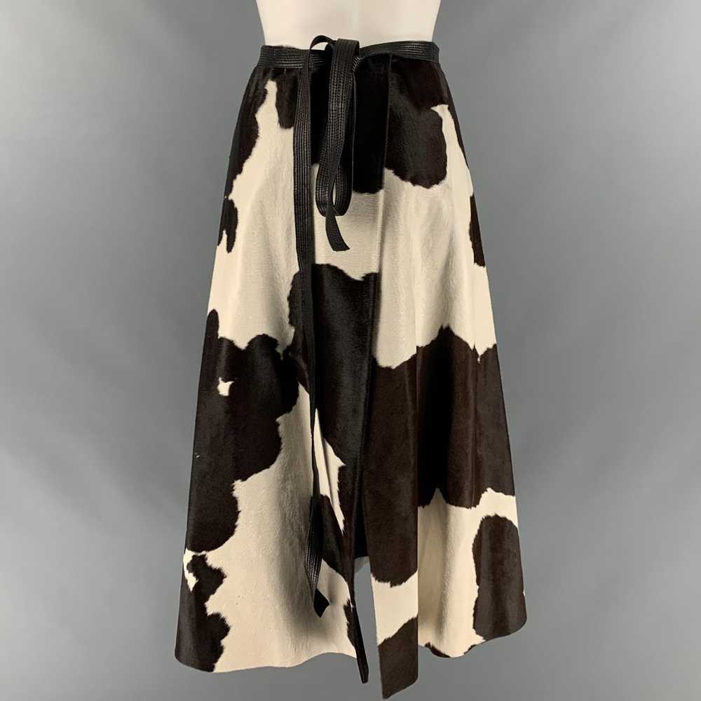 Marc Jacobs Brown Cream Calf hair Wrap Skirt - image 3