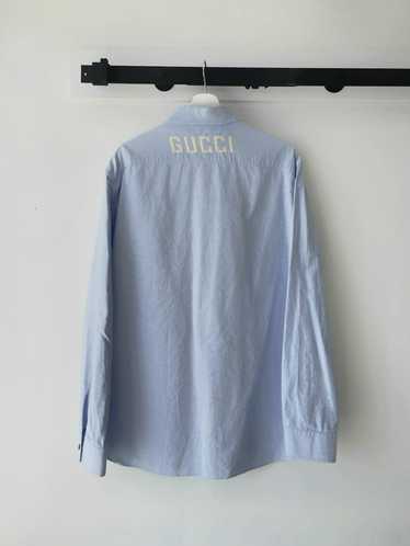 Gucci Gucci Oxford Cotton Shirt with Logo Embroide