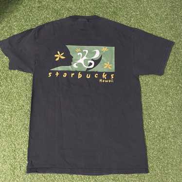 Hanes Vintage Y2K Starbucks Hawaii T Shirt Medium… - image 1