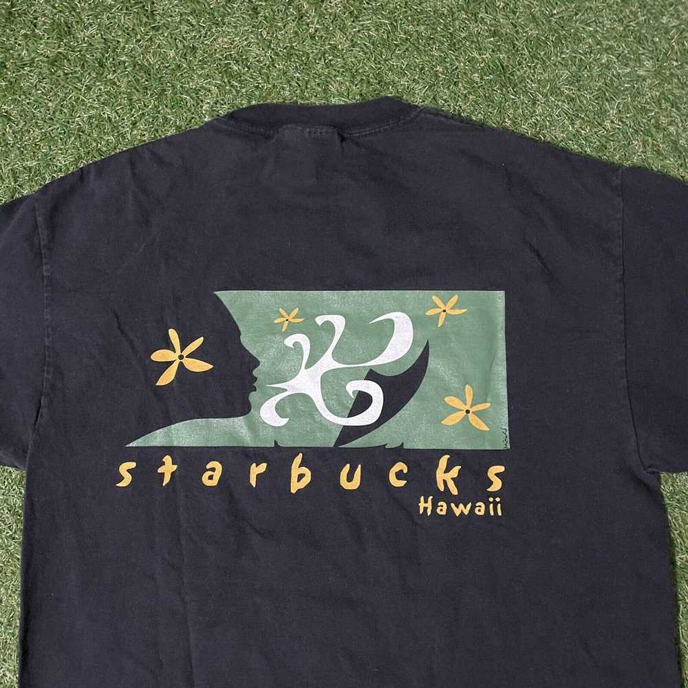 Hanes Vintage Y2K Starbucks Hawaii T Shirt Medium… - image 3