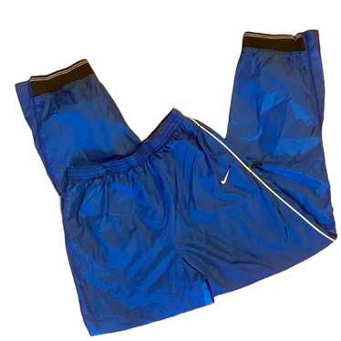 Vintage Nike Track Pants L Navy Blue Jogger White Swoosh Orange Grey White  90s 