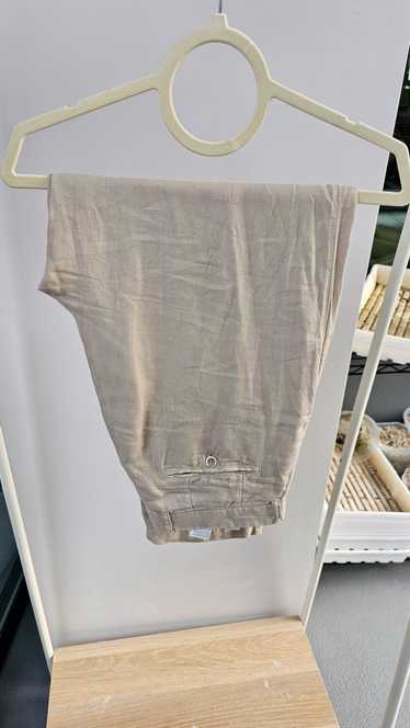 120% Lino Beige Pleated linen trousers