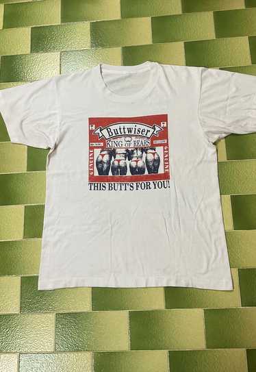 Vintage 90s Buttwiser King Of Rears Parody T-Shirt