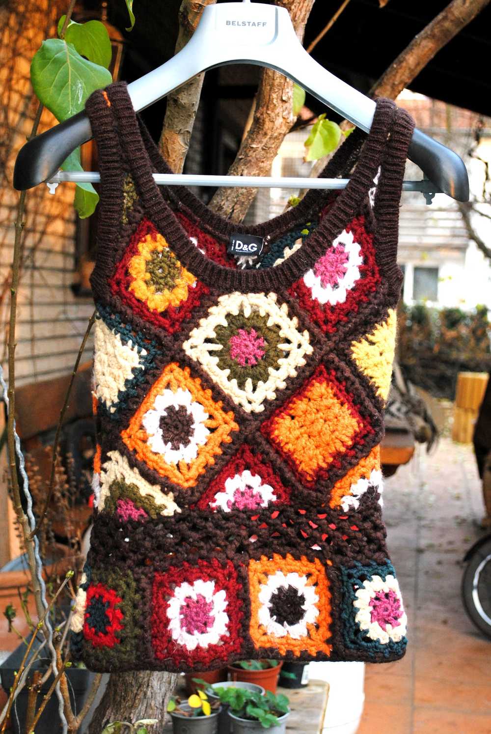 Dolce & Gabbana Vintage D&G Square Crochet Wool K… - image 1