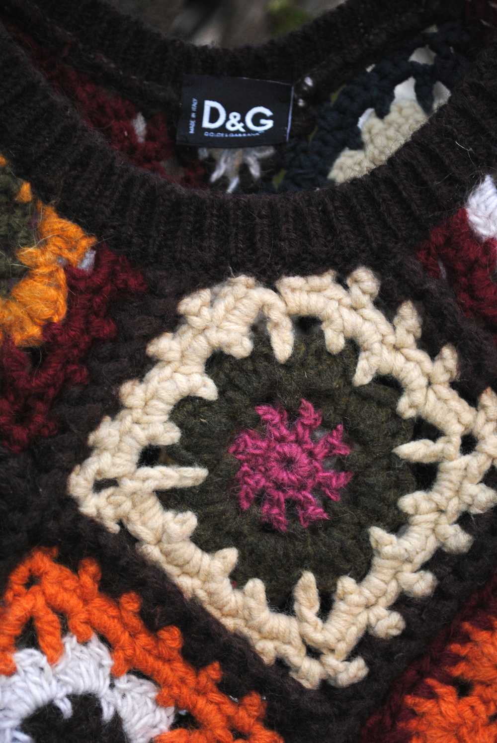 Dolce & Gabbana Vintage D&G Square Crochet Wool K… - image 7
