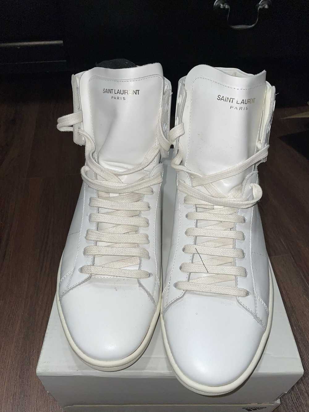 Saint Laurent Paris Saint Laurent Hi Top White Le… - image 2