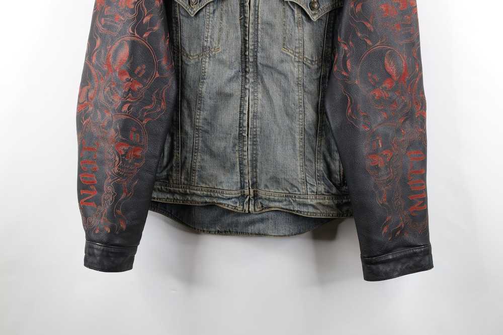 Vintage Icon Strongarm Skull Fire Flames Leather … - image 3