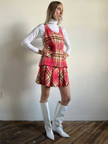 Vintage 1960's Bobbie Brooke's Wool Plaid Vest an… - image 1