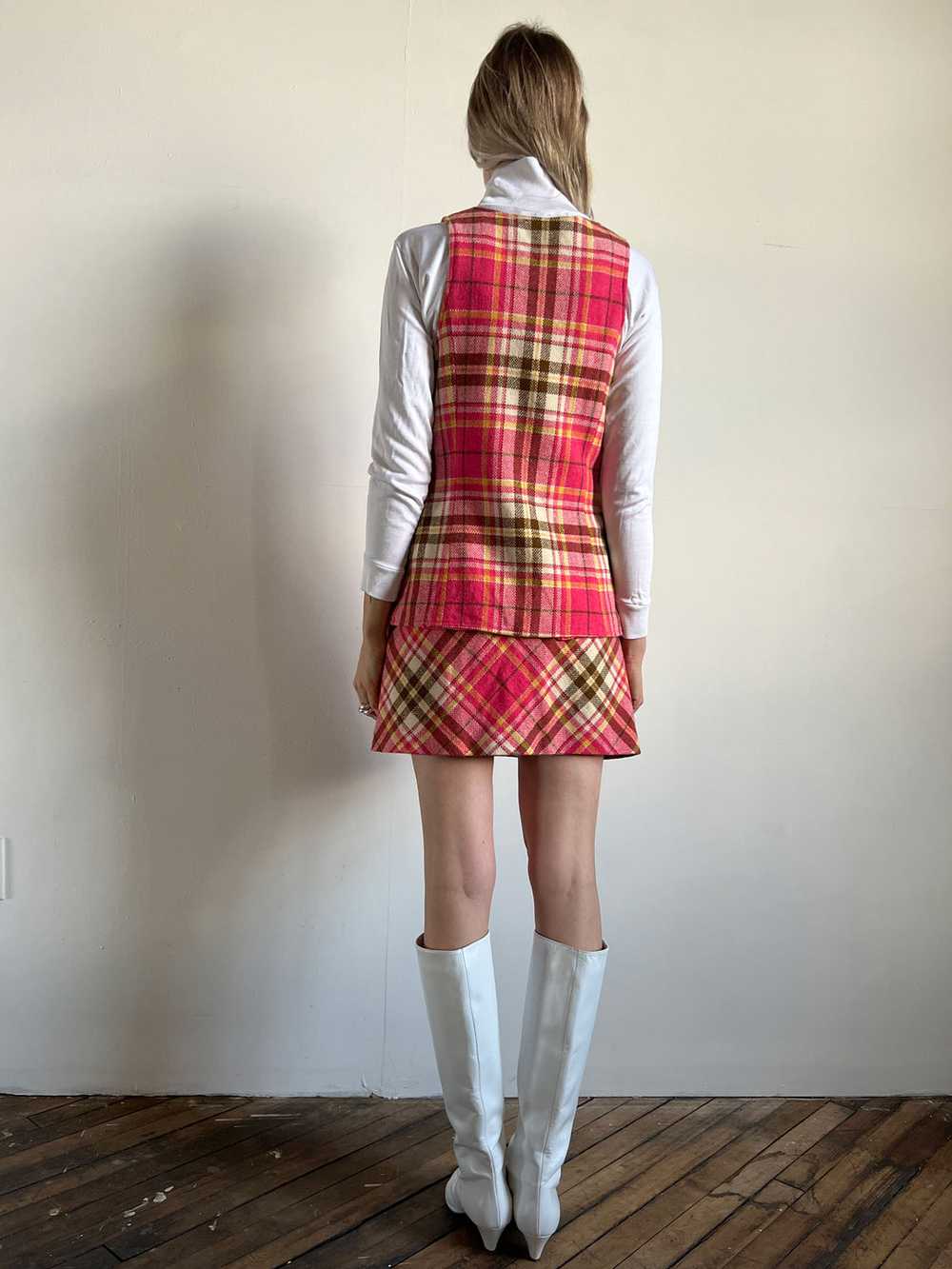 Vintage 1960's Bobbie Brooke's Wool Plaid Vest an… - image 3
