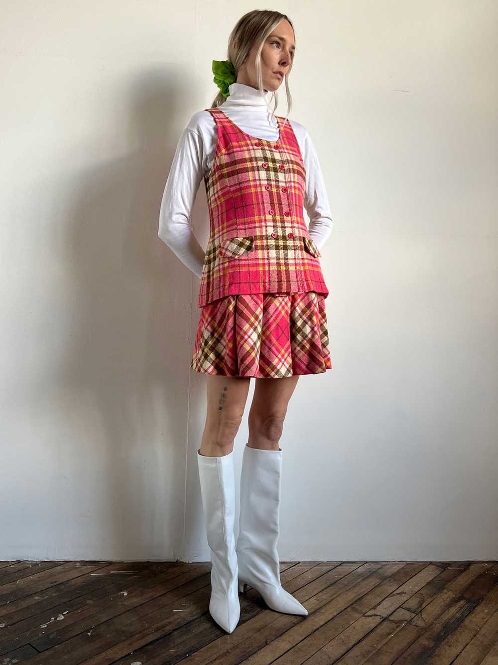 Vintage 1960's Bobbie Brooke's Wool Plaid Vest an… - image 6
