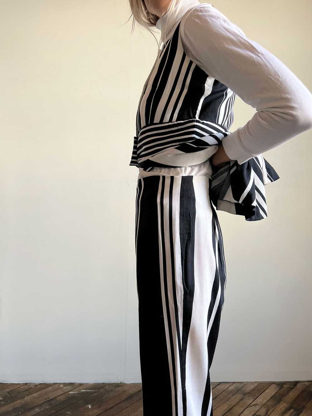 Vintage 1960's Black and White Striped Pant Set, … - image 9
