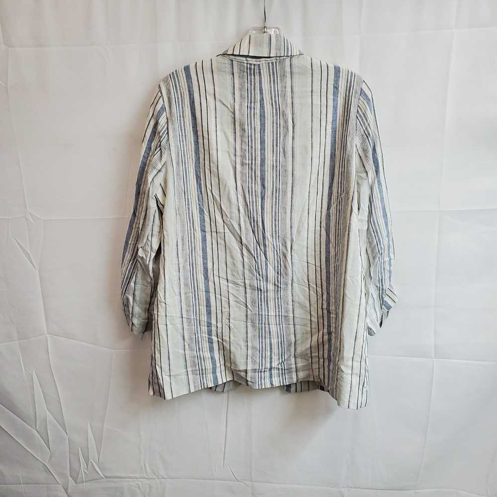 Dressbarn Drew Blue & Ivory Striped Linen Cotton … - image 2
