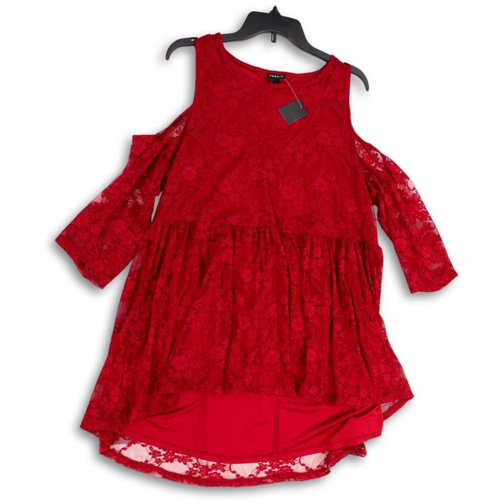 Torrid NWT Womens Red Floral Lace Babydoll Stretc… - image 1