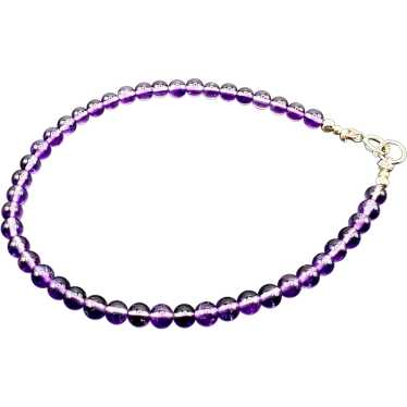 Natural Amethyst and 14k Gold Bracelet