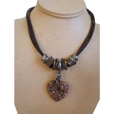 *Vintage ROBERT ROSE Stone Heart Necklace - image 1