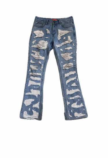 Streetwear Handmade Rust distressed jeans