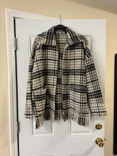 Other Checked brushed scarf coat