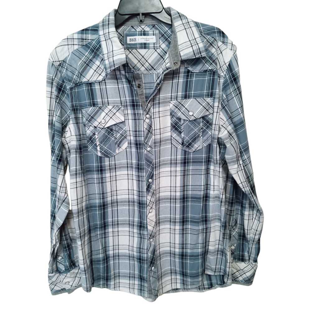 Bke BKE Snap Front Plaid Shirt Long Sleeve. Large - image 1