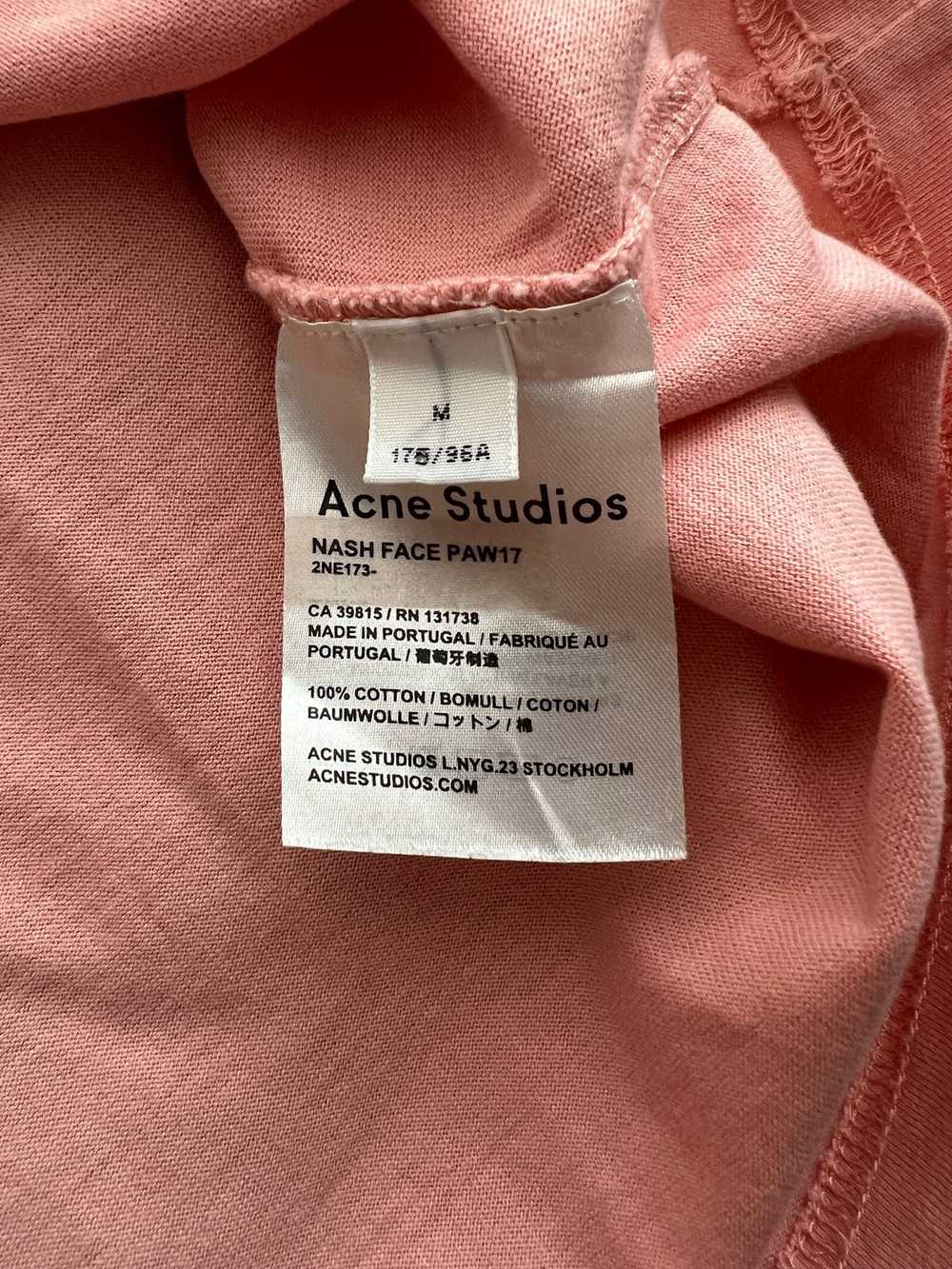 Acne Studios Acne Studios Pink Logo Crew Neck T-S… - image 4