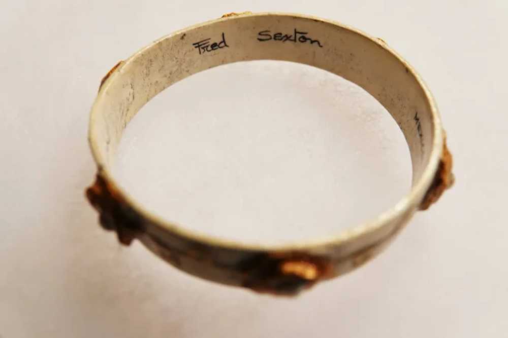 Signed "FRED SEXTON" Papier Mache Bracelet Bangle… - image 3