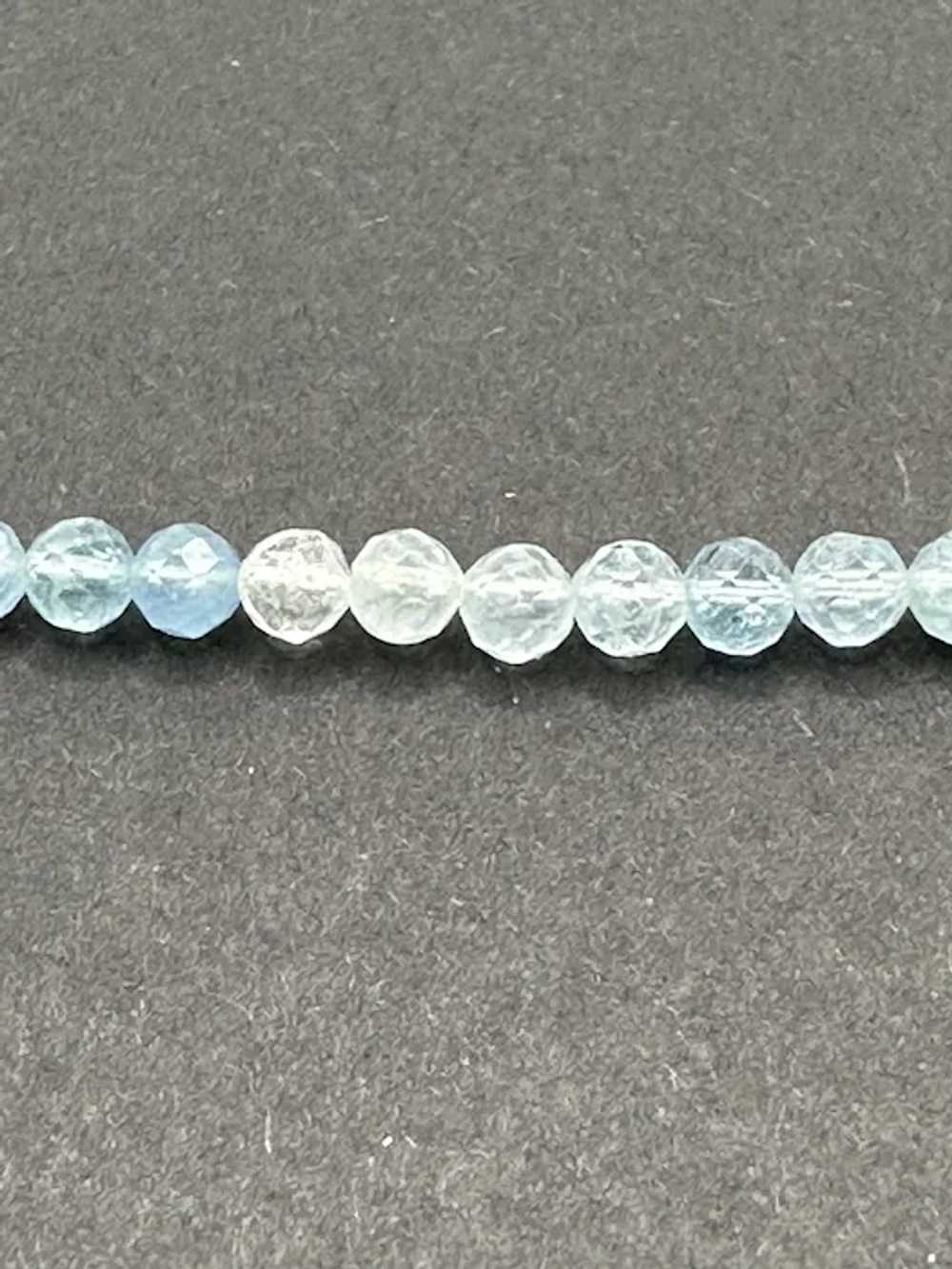 Faceted Shaded Aquamarine Long Necklace - image 2