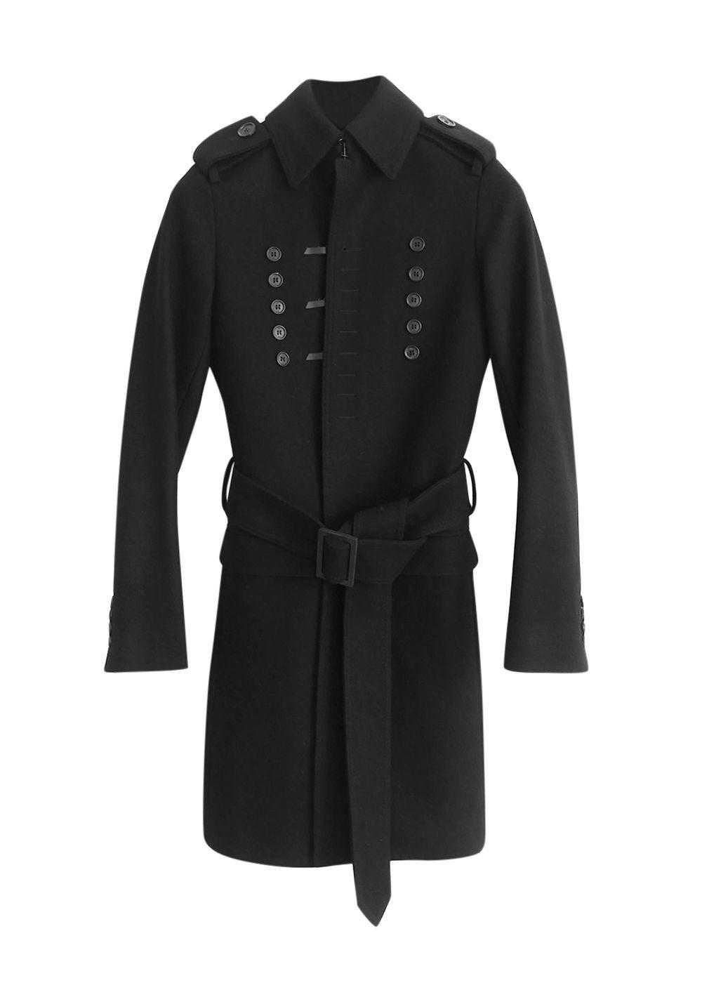 Dior Dior Homme Black Wool Trench Coat - image 1