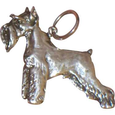 Vintage Sterling Silver Schnauzer Dog Pendant or L