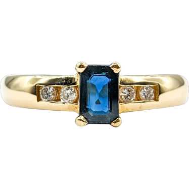 Vintage Sapphire & Channel Diamond Ring in Gold - image 1